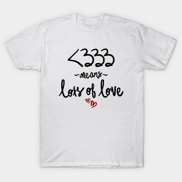 Lots of Love Lettering Design T-Shirt by Khotekmei